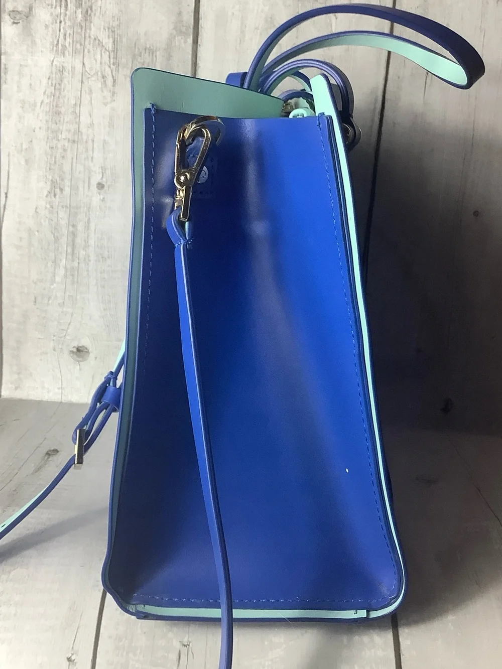 kate spade Electric Blue Leather Tote with Top Handles